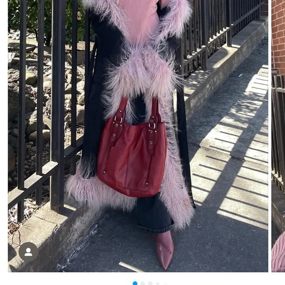 Charlotte Simone Black Puffer Coat with Pink Mongolian Fur Trim - Picture 12 of 16